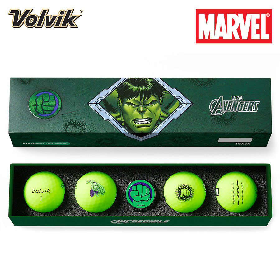 Volvik VIVID SOFT Marvel Avengers 4.0 - Golf Ball & Marker Gift Set