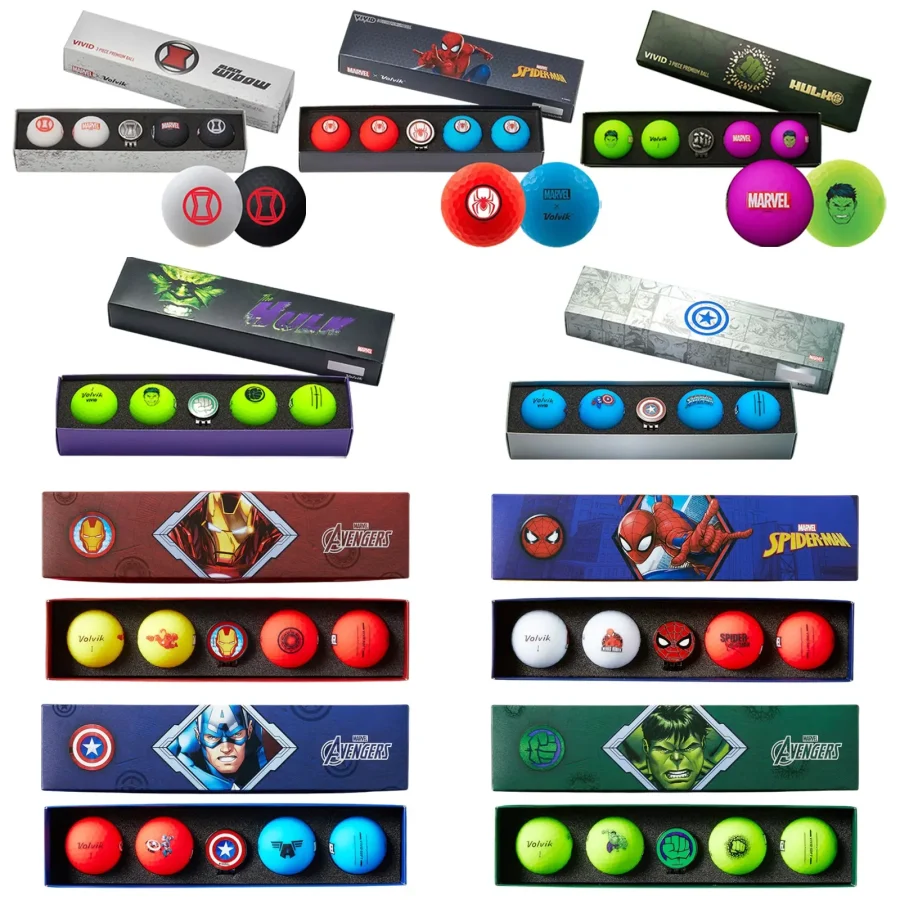 Volvik VIVID SOFT Marvel Avengers 4.0 - Golf Ball & Marker Gift Set