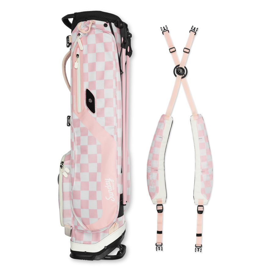 Sunday Golf El Camino Stand Bag - Pink Checkered